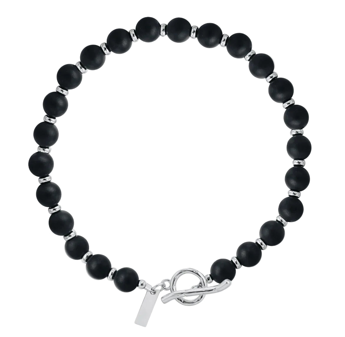 Men's Black Onyx & Sterling Silver Bracelet