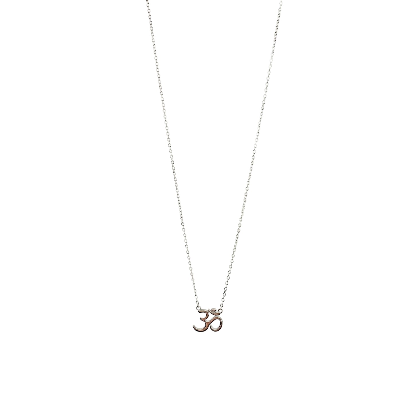 Aum Pendant Necklace – Sterling Silver, White-Gold Plated