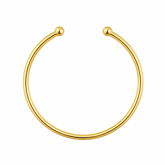925 Sterling Silver, 18k Gold Plated, Cuff Bangle