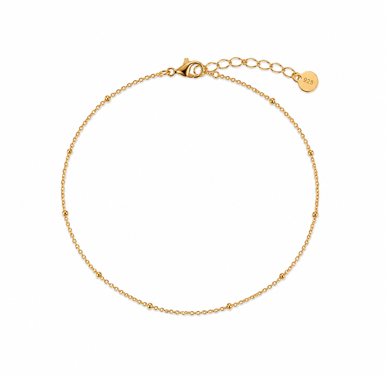 925 Sterling Silver 18K Gold Plated Bracelet (Adult)