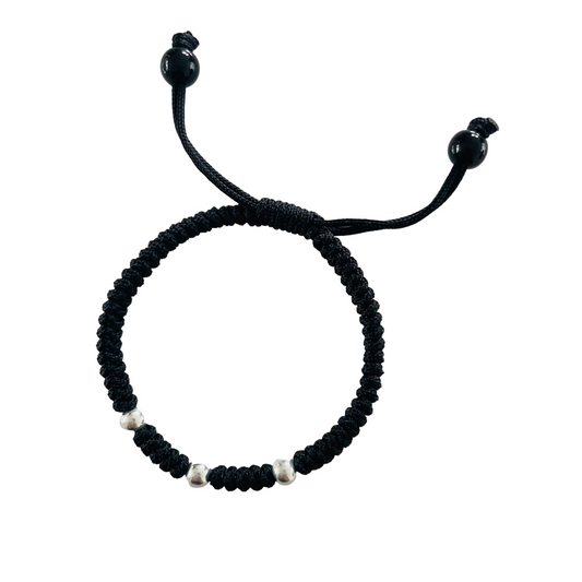 Adjustable Nazar Bracelet with Sterling Silver Beads (Child)