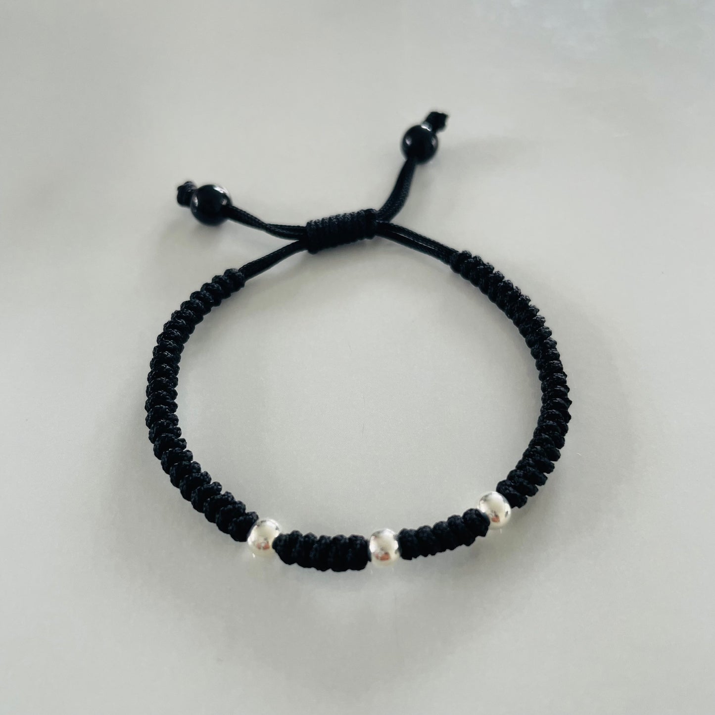 Adjustable Nazar Bracelet with Sterling Silver Beads (Child)