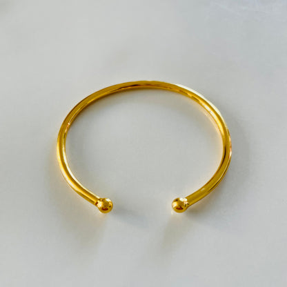 925 Sterling Silver, 18k Gold Plated, Cuff Bangle