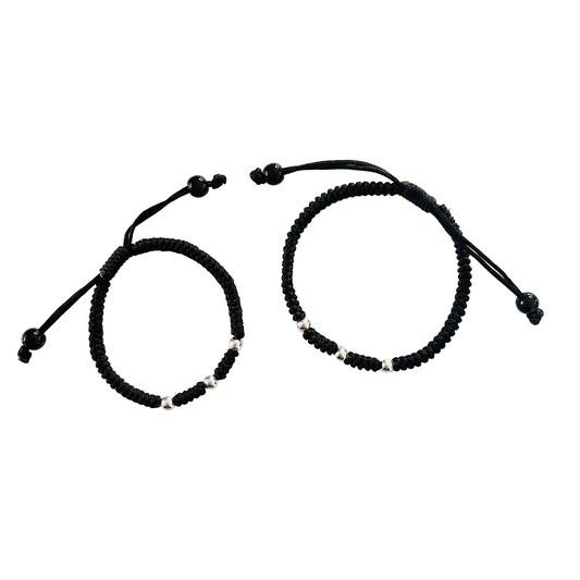 Adjustable Nazar Bracelet with Sterling Silver Beads (Adult & Child)